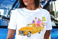 Spring truck with flowers PNG sublimation Product Image 5