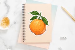 Orange Sticker Clipart Bundle Product Image 4