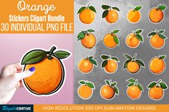 Orange Sticker Clipart Bundle Product Image 1