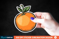 Orange Sticker Clipart, Sticker PNG Sticker Product Image 1