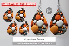 Earring teardrop Orange Stone Texture Product Image 1