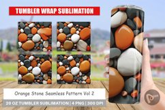 Tumbler Sublimation Wrap Orange Stone Texture Product Image 1