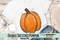 Orange Sketched Pumpkin Sublimation PNG Product Image 1