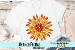 Orange Geometric Floral Sublimation PNG Product Image 1