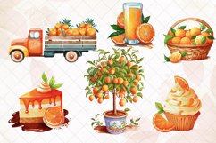 Orange Watercolor Sublimation Bundle Clipart Product Image 2