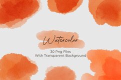 Orange Watercolor Stains Splashes PNG Product Image 1