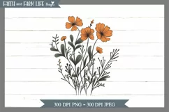 Orange Wildflower JPEG, PNG Product Image 1