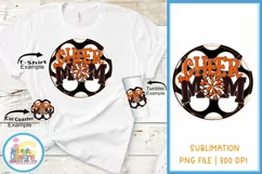 Orange Cheer Mom png Cheerleader Pom Poms Sublimation Product Image 1