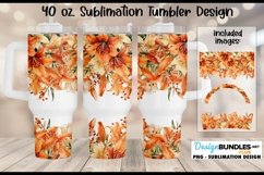Orange Lily 40 oz Sublimation Tumbler Design Product Image 1