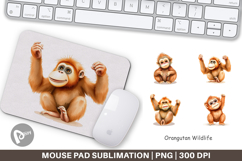 Mouse Pad Orangutan Wildlife Product Image 1