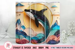 Orca Tumbler Wrap, 20 oz tumbler wrap, Orca png, Beach Tumbler Wrap