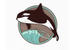 Orca. Vector files for laser cutting wood. Product Image 3