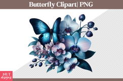 Delicate Spring clipart Blue Butterfly Orchid Clipart Product Image 1
