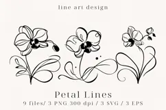 Minimalist Floral Line Art Clipart SVG | PNG | EPS Product Image 1