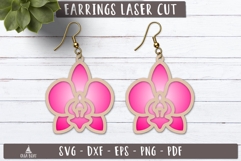 Orchid Flower Earrings SVG Laser Cut design