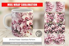 Mug Wrap Design Orchid Pattern Product Image 1