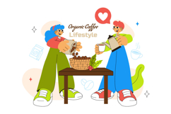 10 Organic Coffee Lifestyle Illustration Product Image 4