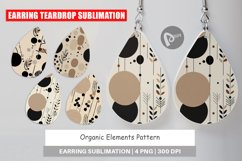 Earring Teardrop Organic Elements Pattern Product Image 1