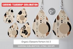 Earring Teardrop Organic Elements Pattern Product Image 1
