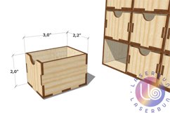 Organizer with drawers. Laser cutting SVG Glowforge pattern Product Image 4