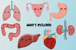 Organs to Love| 7 PNG Adorable Faced Organ Illustrations Product Image 2