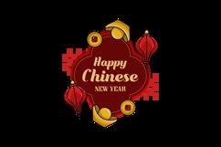 Oriental frame chinese new year with decoration design Product Image 2