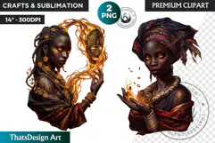 Orishas Pantheon Clipart PNG, African mythology, voodoo Product Image 1