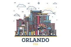 Outline Orlando Florida City Skyline Product Image 1
