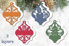 Christmas ornaments svg, Layered arabesque laser cut Product Image 2