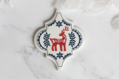 Scandinavian Arabesque Deer Ornament | Christmas SVG Product Image 3