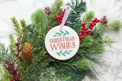 Christmas Wishes | Round Christmas Ornament SVG Product Image 2