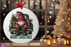 Merry Christmas Gnome truck, Christmas Gnome vintage truck Product Image 5
