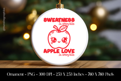 Apple Love Kawaii Food Ornament Sublimation Design PNG Product Image 1