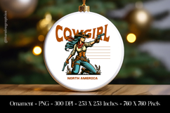 Cowgirl Western Ornament Sublimation Design PNG Product Image 1