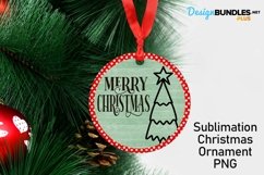 Merry Christmas Ornament - Polka Dots and Wood Product Image 1