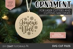 Joyeux Noel Christmas Ornament - Laser Cut File Product Image 1