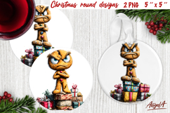 Christmas round coaster Humor adult ornament gingerbread man Product Image 1