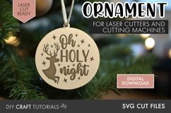 Oh Holy Night Christmas Ornament - Laser Cut File Product Image 1