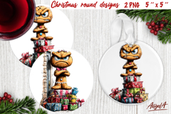 Christmas round coaster Humor adult ornament gingerbread man Product Image 1