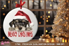 Merry Christmas Schnauzer png, Christmas Peeking Schnauzer Product Image 1