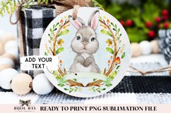 Woodland Watercolor Bunny Christmas Sublimation PNG Product Image 1