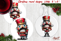 Christmas round coaster Humor adult ornament Nutcracker PNG Product Image 1