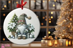 Christmas Gnome png, Christmas Gnome poinsettia sublimation Product Image 3