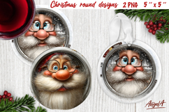Cute Santa head Christmas round coaster character ornament Product Image 1