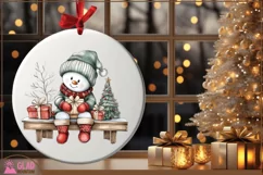 Vintage Snowman Christmas Png, Christmas Snowman clipart Product Image 5
