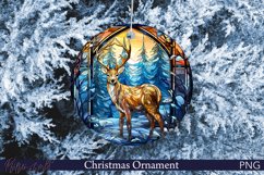 Christmas Ornament Design | Stained Glass Deer Sublimation Product Image 1