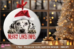 Merry Christmas Dalmatian png, Christmas Peeking Dalmatian Product Image 1