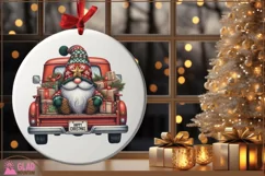 Happy Christmas Gnome truck, Christmas Gnome vintage truck Product Image 2
