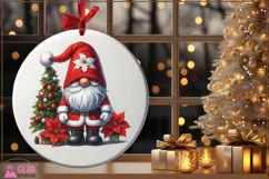 Santa Gnome png, Christmas Santa Gnome sublimation png Product Image 2