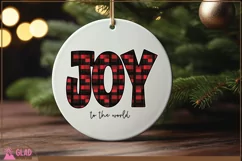 Joy to the World png, Plaid Christmas Joy Letters png Product Image 4